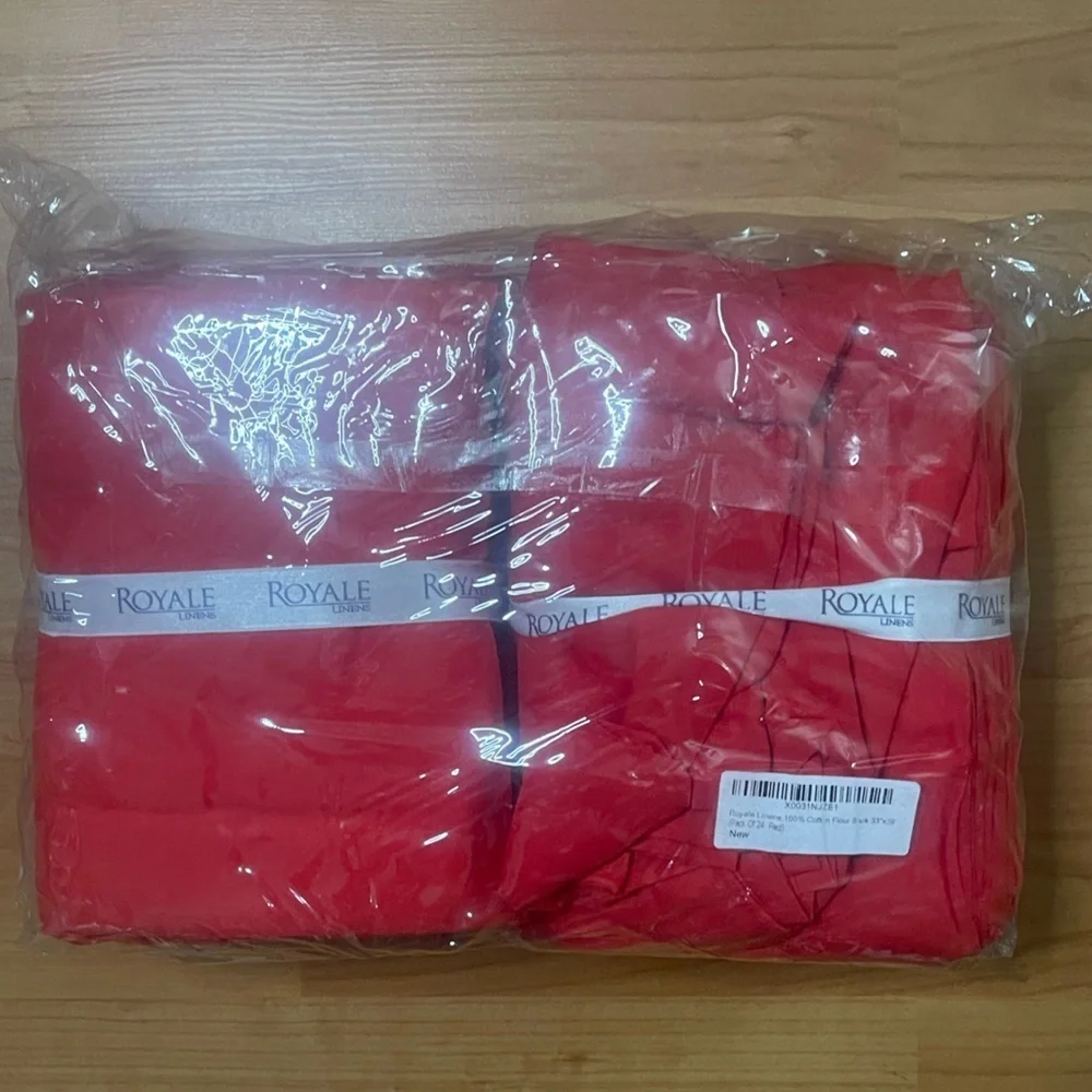 24 Pack ROYALE LINENS Flour Sack Dish Towels RED 33X 38